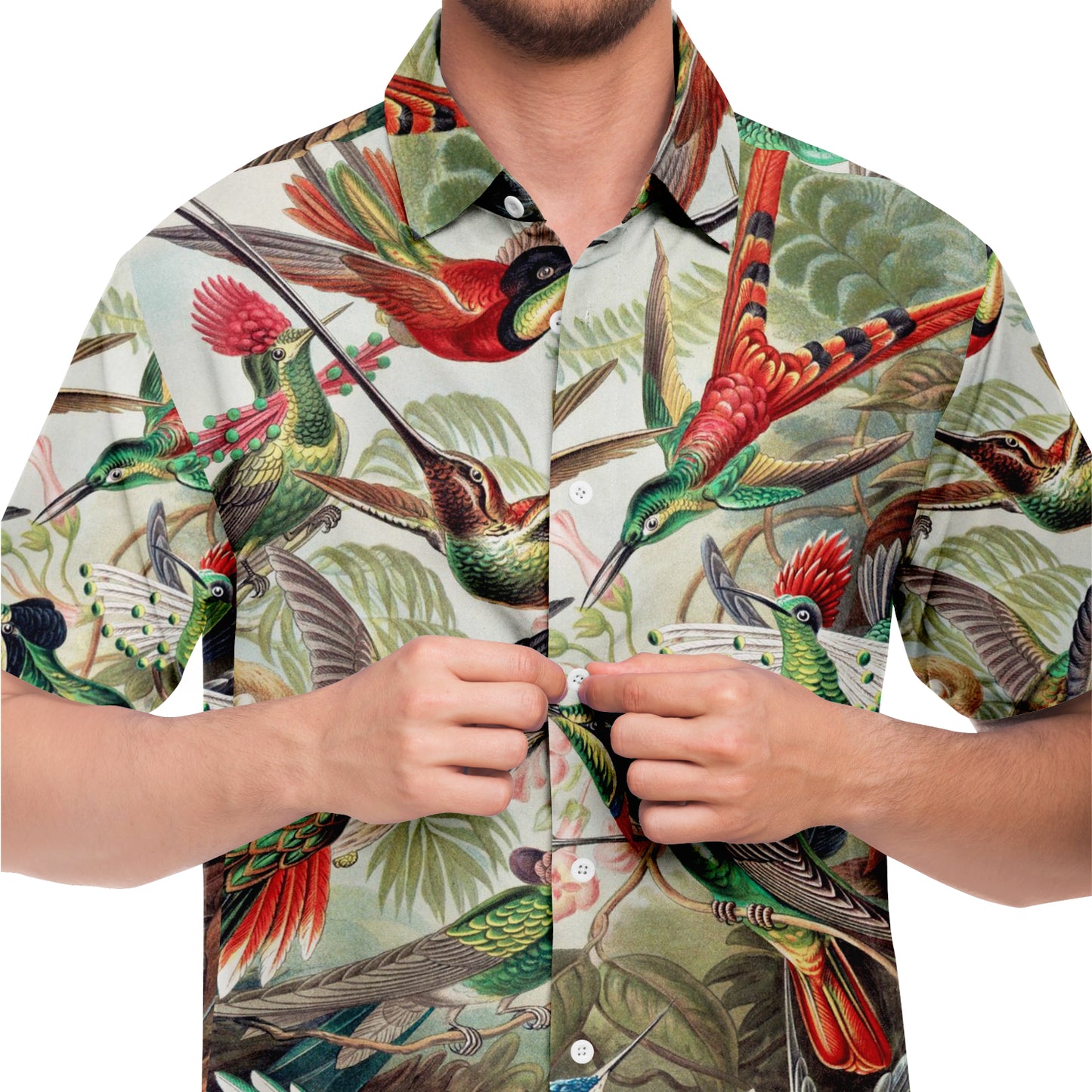 Mens Hummingbird Button-Down Shirt