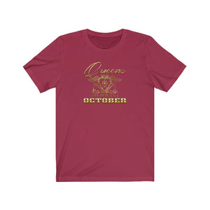 Queens are Born in October (Crowned Heart) Unisex Jersey Short Sleeve Tee