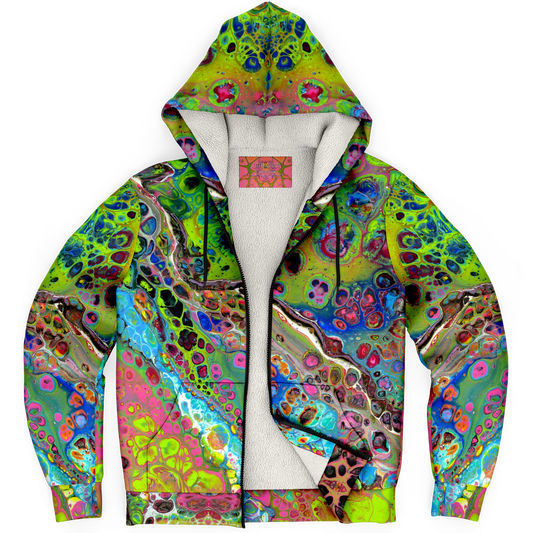 Wild Blue Cosmos Fleece-Lined Zip Hoodie