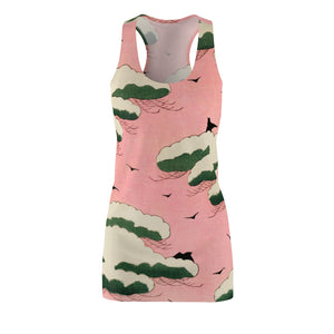 Pink Sky Woodcut Racerback Dress