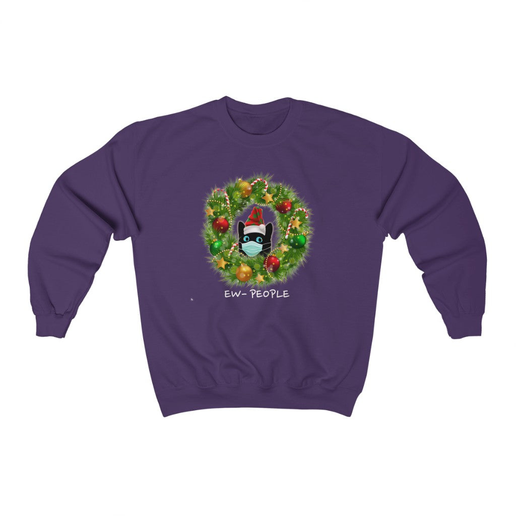 Covid Cat Wreath- Unisex Heavy Blend™ Crewneck Sweatshirt