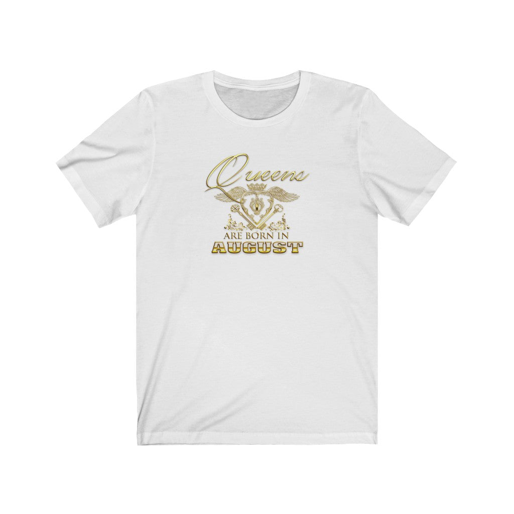 Queens are Born in August (Crowned Heart) Unisex Jersey Short Sleeve Tee