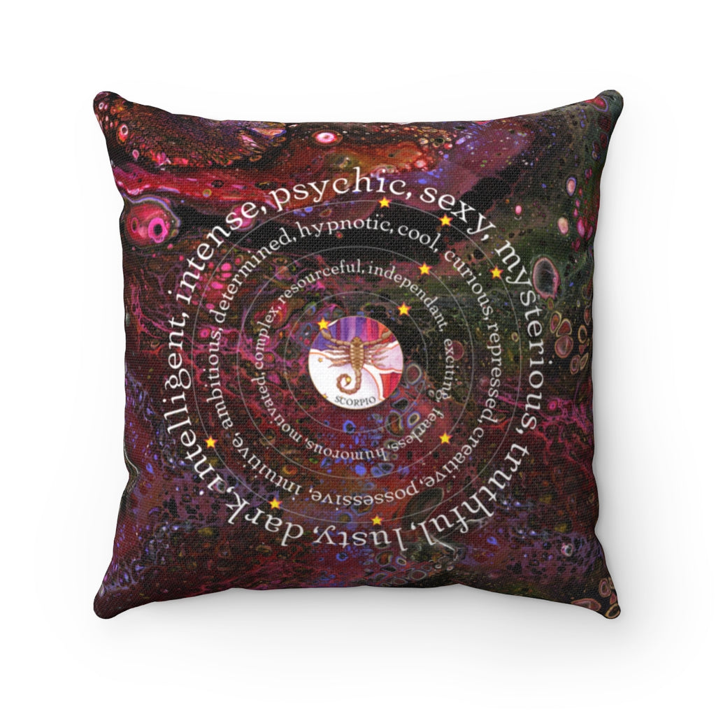 Around Scorpio Spun Polyester Square Pillow