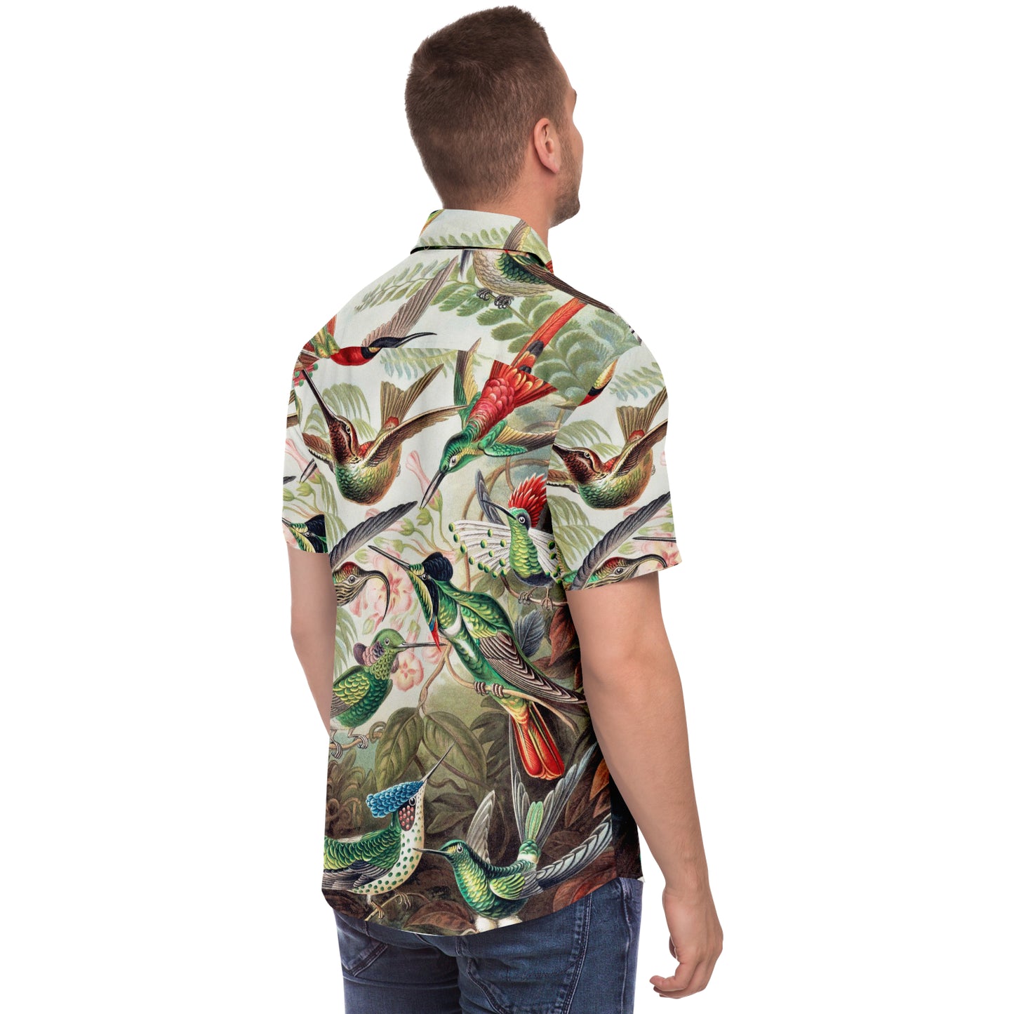 Mens Hummingbird Button-Down Shirt