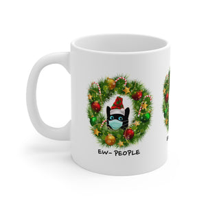"EW- PEOPLE" Christmas Covid Cat Mug 11oz