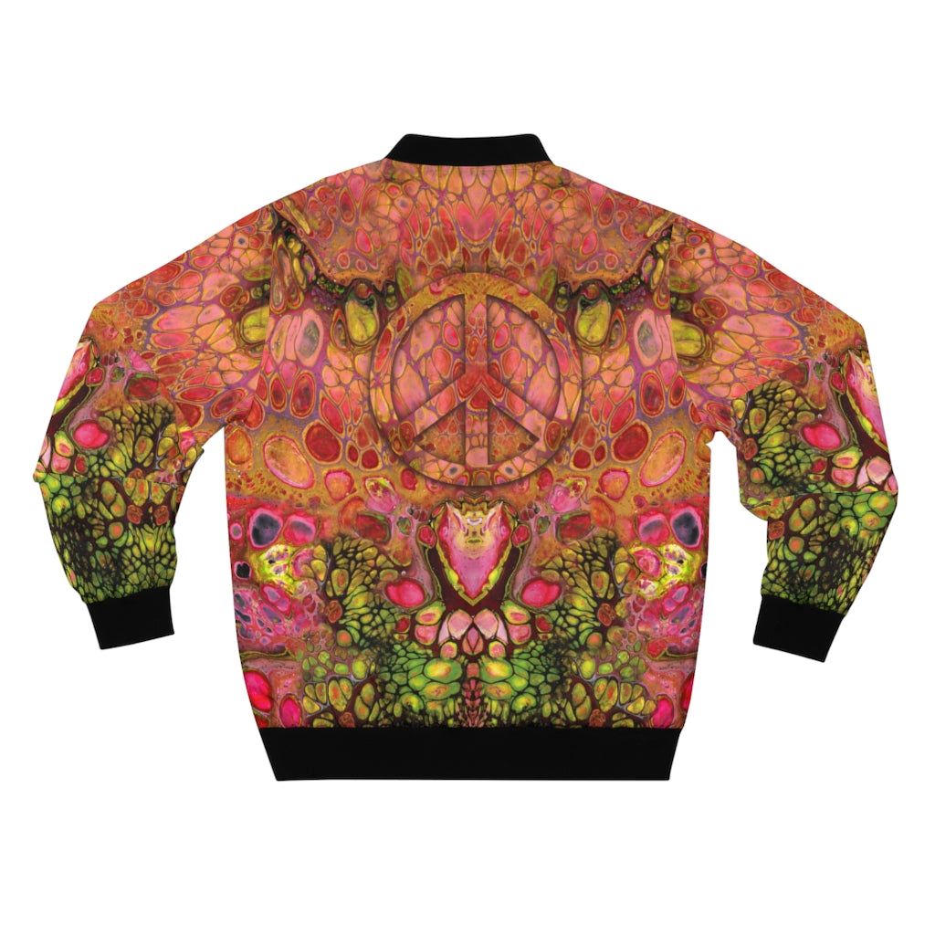 Men's Wild Pomegranate PEACE Bomber Jacket