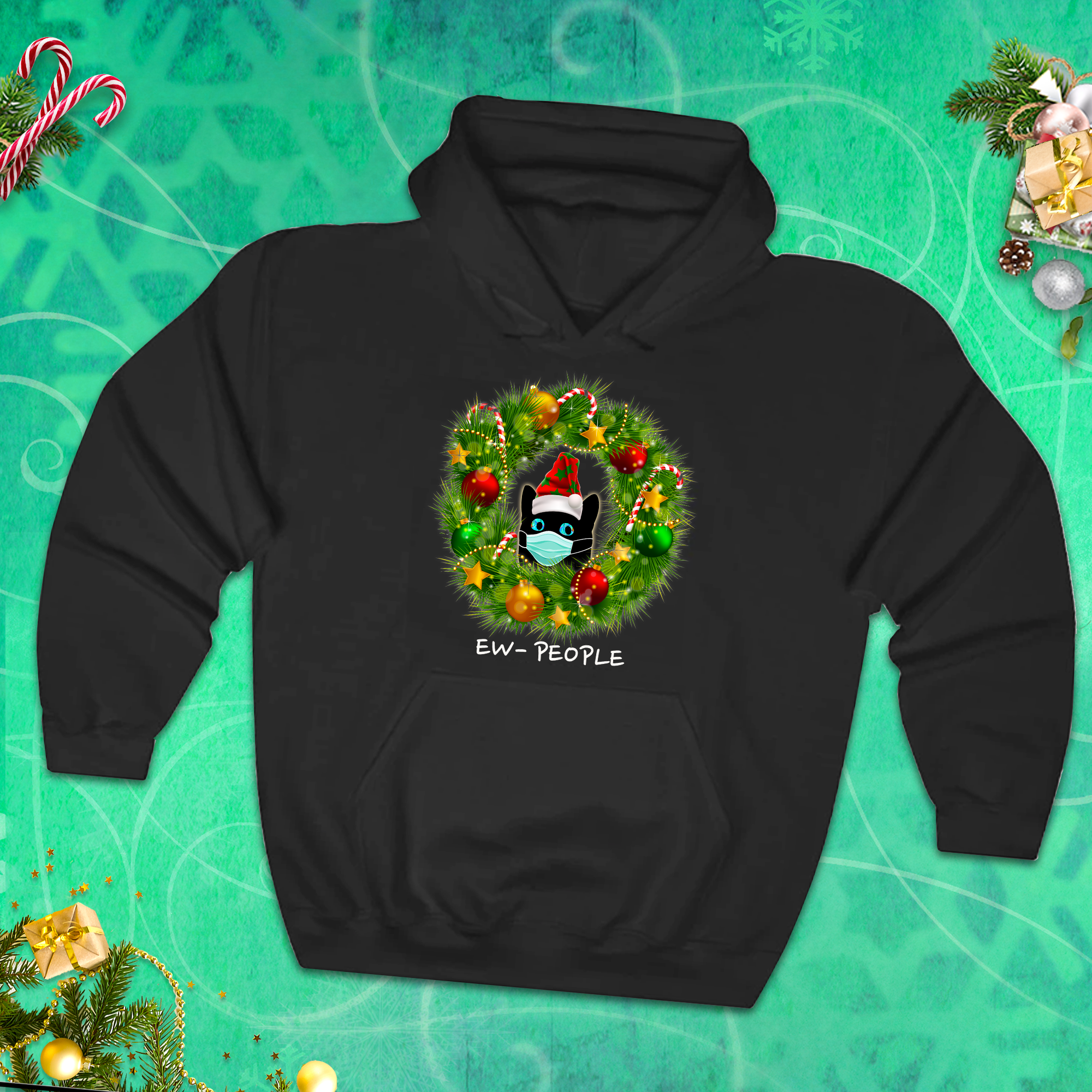 Funny Christmas Hoodie, "EW PEOPLE" Unisex Heavy Blend™ Hooded Sweatshirt