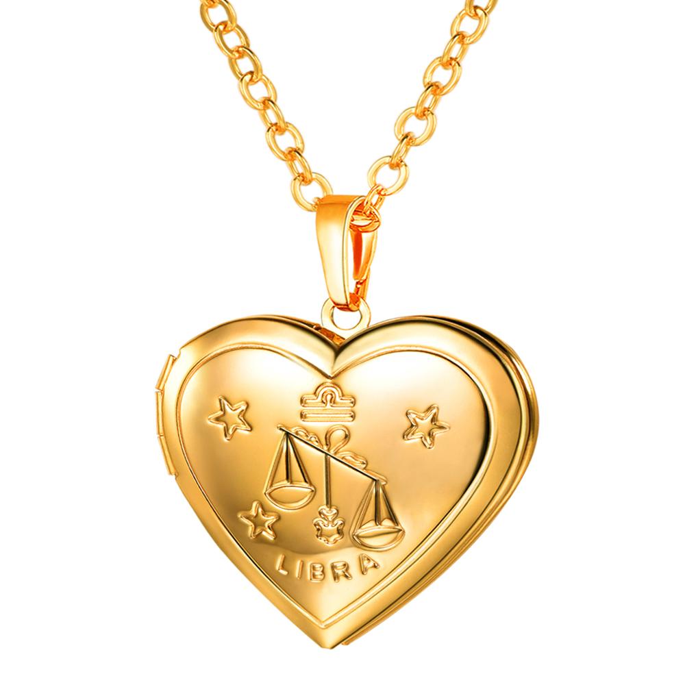 Zodiac Memory Heart Locket