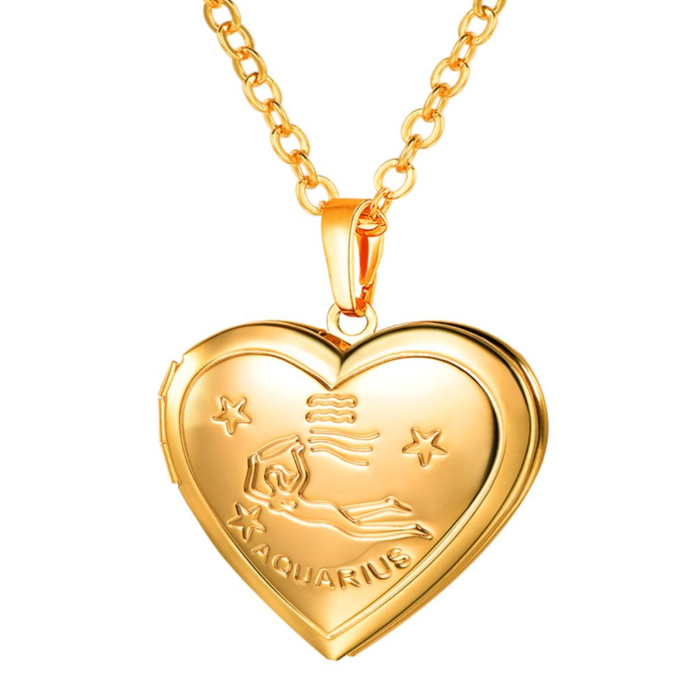 Zodiac Memory Heart Locket