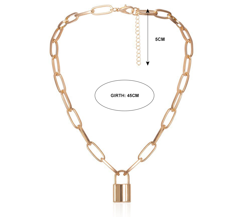 Oval Chain Lock Necklace