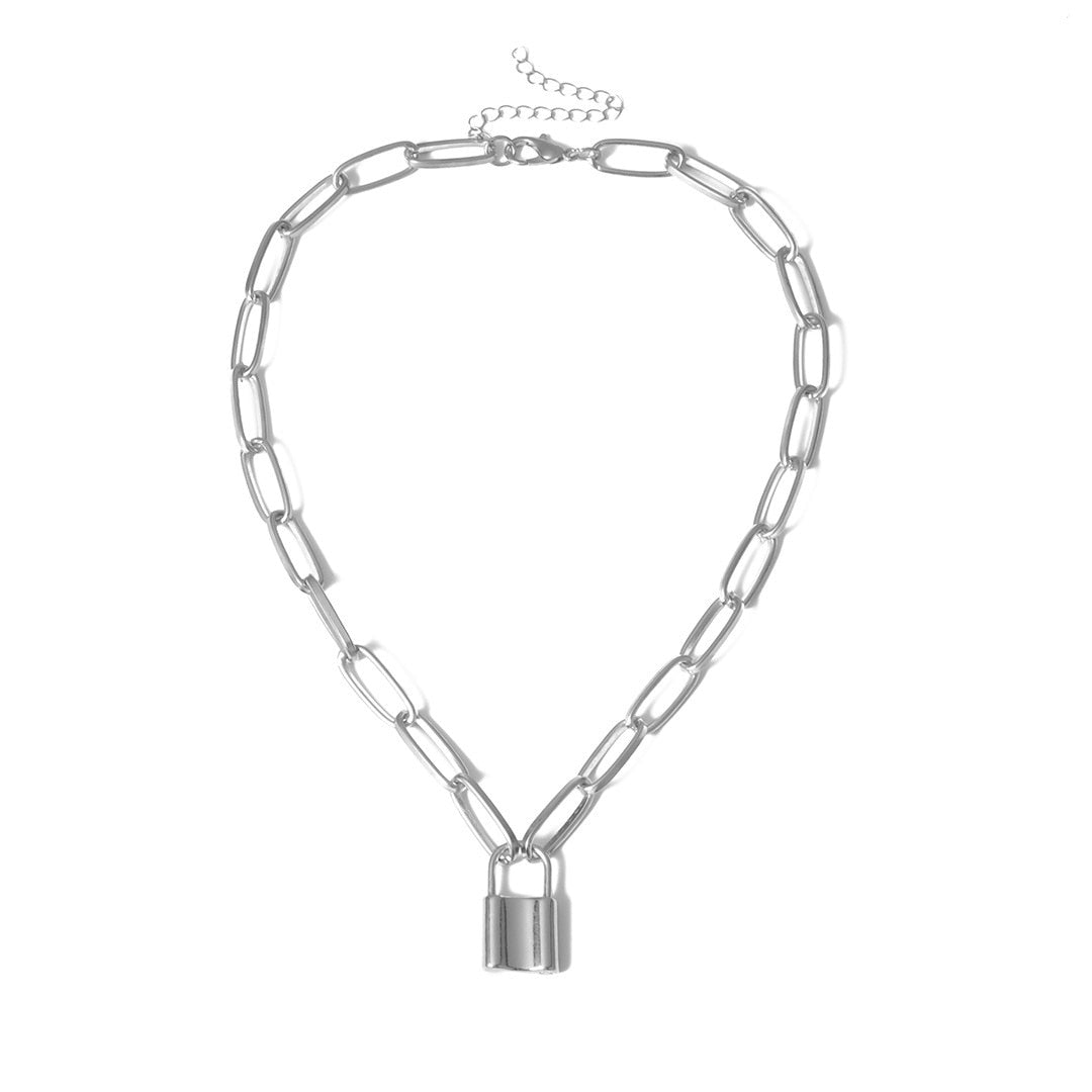 Oval Chain Lock Necklace