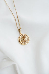 Gold Sun & Moon Pendant Necklace