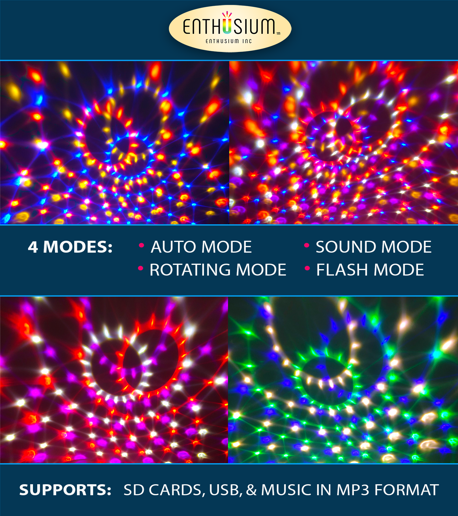 Sound Activated Party Light and Bluetooth Speaker
