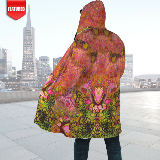 Wild Pomegranate Hooded Sherpa Cloak