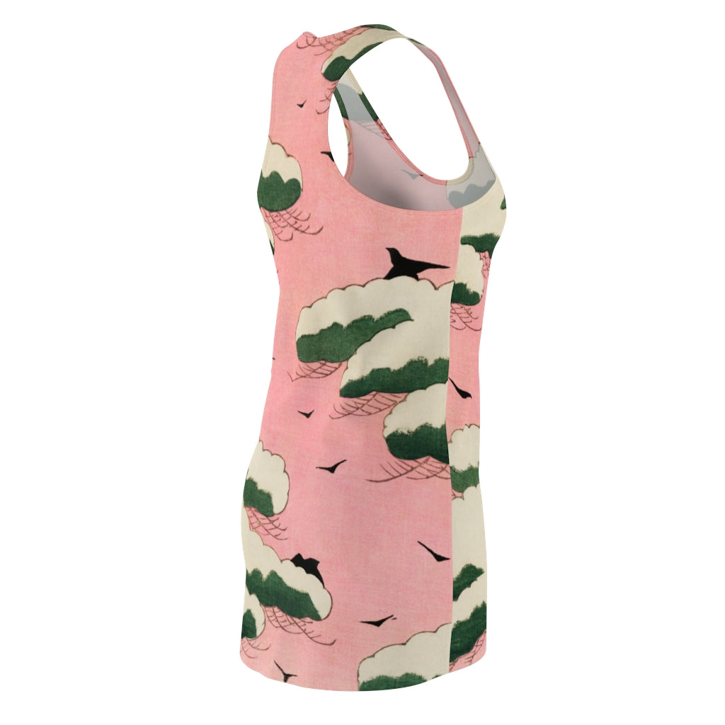 Pink Sky Woodcut Racerback Dress