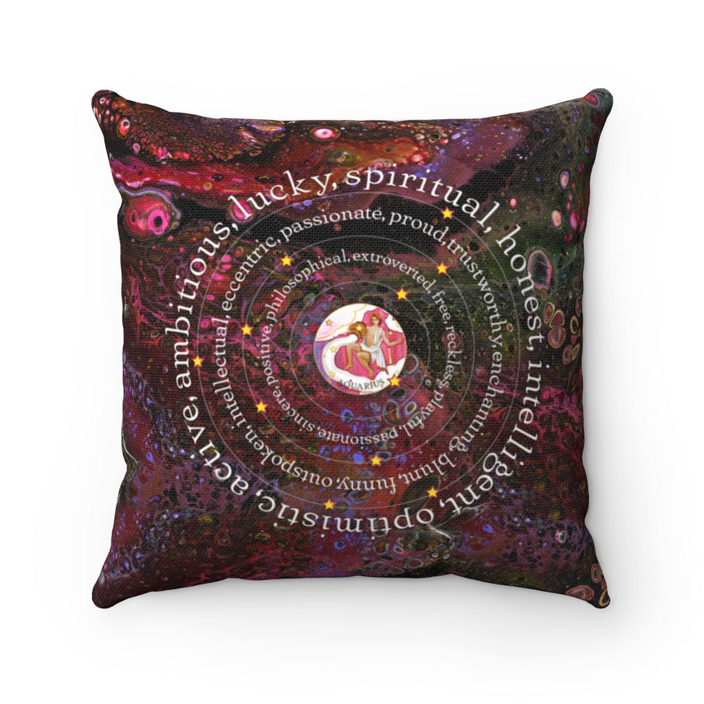 Around Aquarius Spun Polyester Square Pillow