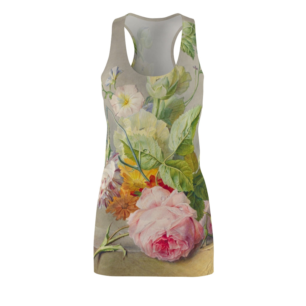 Women's Big Pink Rose Racerback Dress