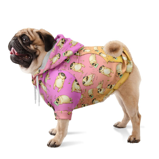 Sleeping Pugs Fleece- Lined Pastel Zip Hoodie