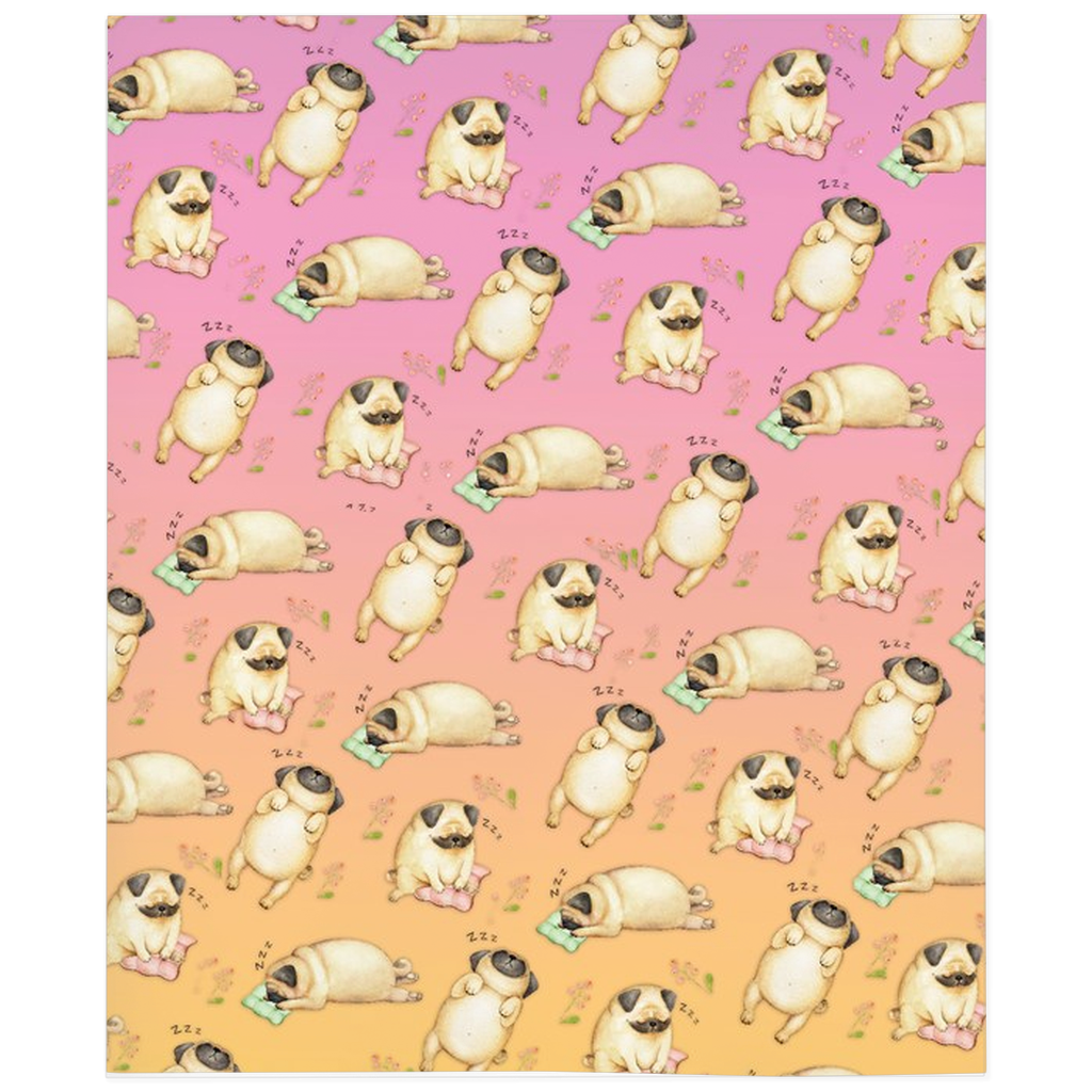 Sleeping Pugs Minky Blankets