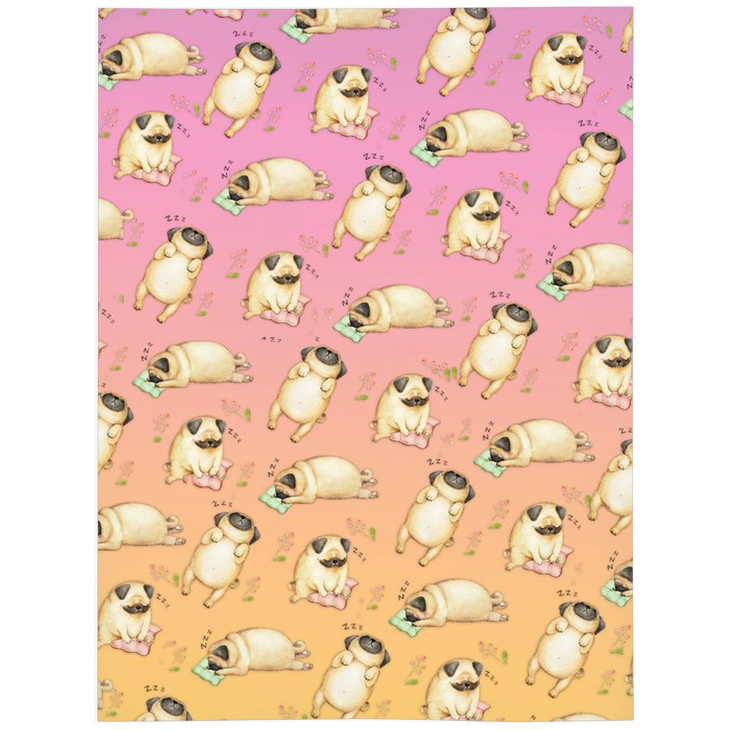 Sleeping Pugs Minky Blankets