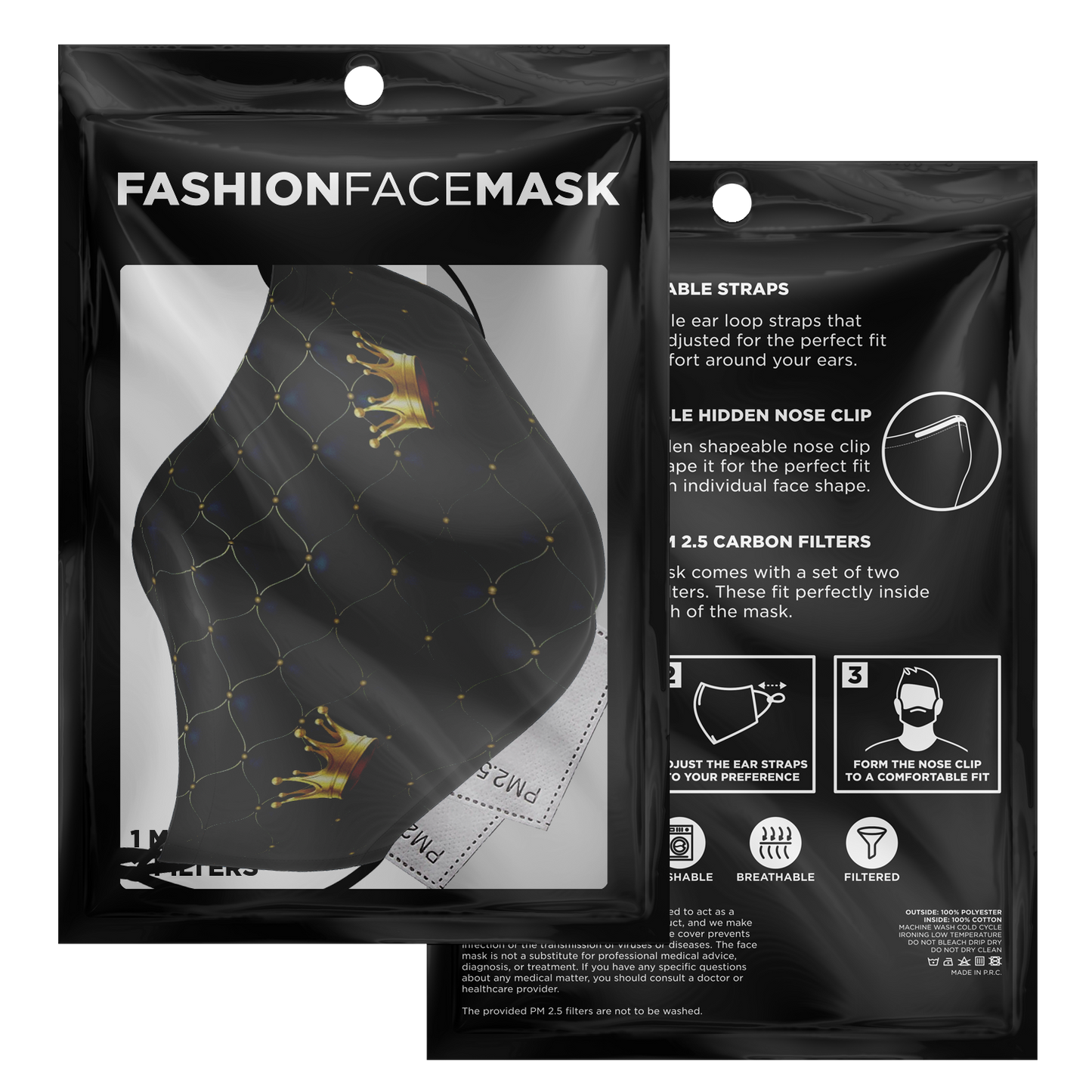 Queens 'Quilted Crown' Face Mask