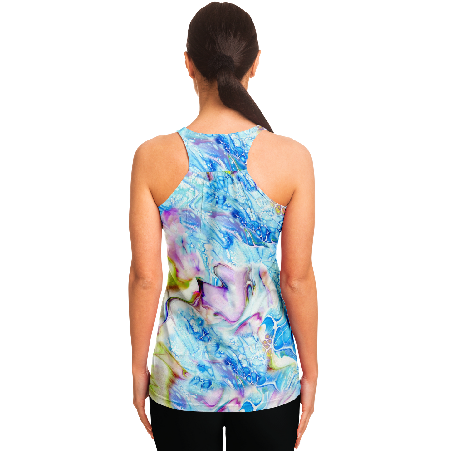 Blue Fluid Dream Racerback Tank Top