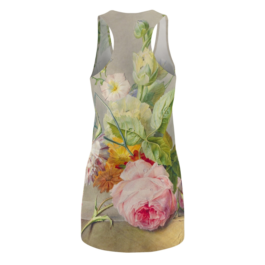 Women's Big Pink Rose Racerback Dress