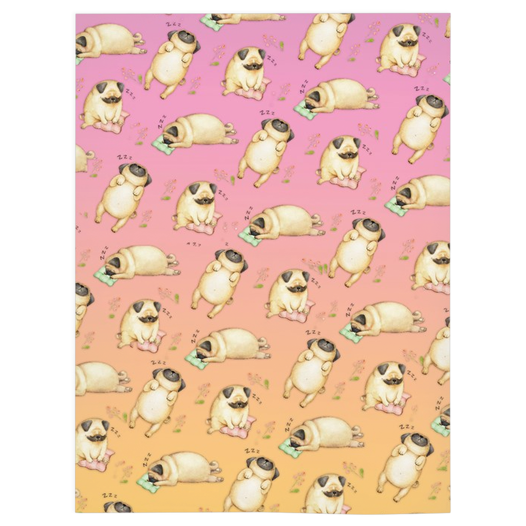 Sleeping Pugs Minky Blankets