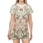Crazed Orchids All Over Print T-Shirt Dress