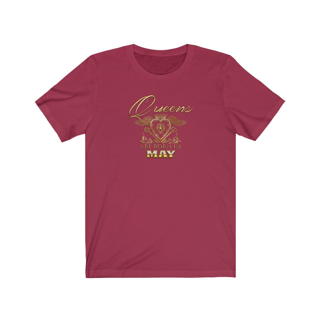 Queens are Born in May (Crowned Heart) Unisex Jersey Short Sleeve Tee