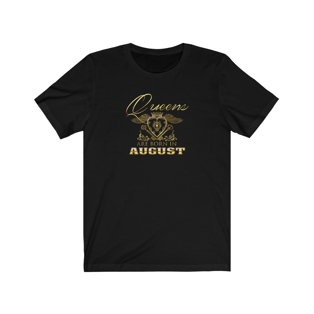 Queens are Born in August (Crowned Heart) Unisex Jersey Short Sleeve Tee