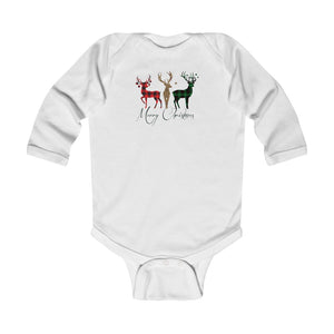 Plaid Reindeer Infant Long Sleeve Bodysuit