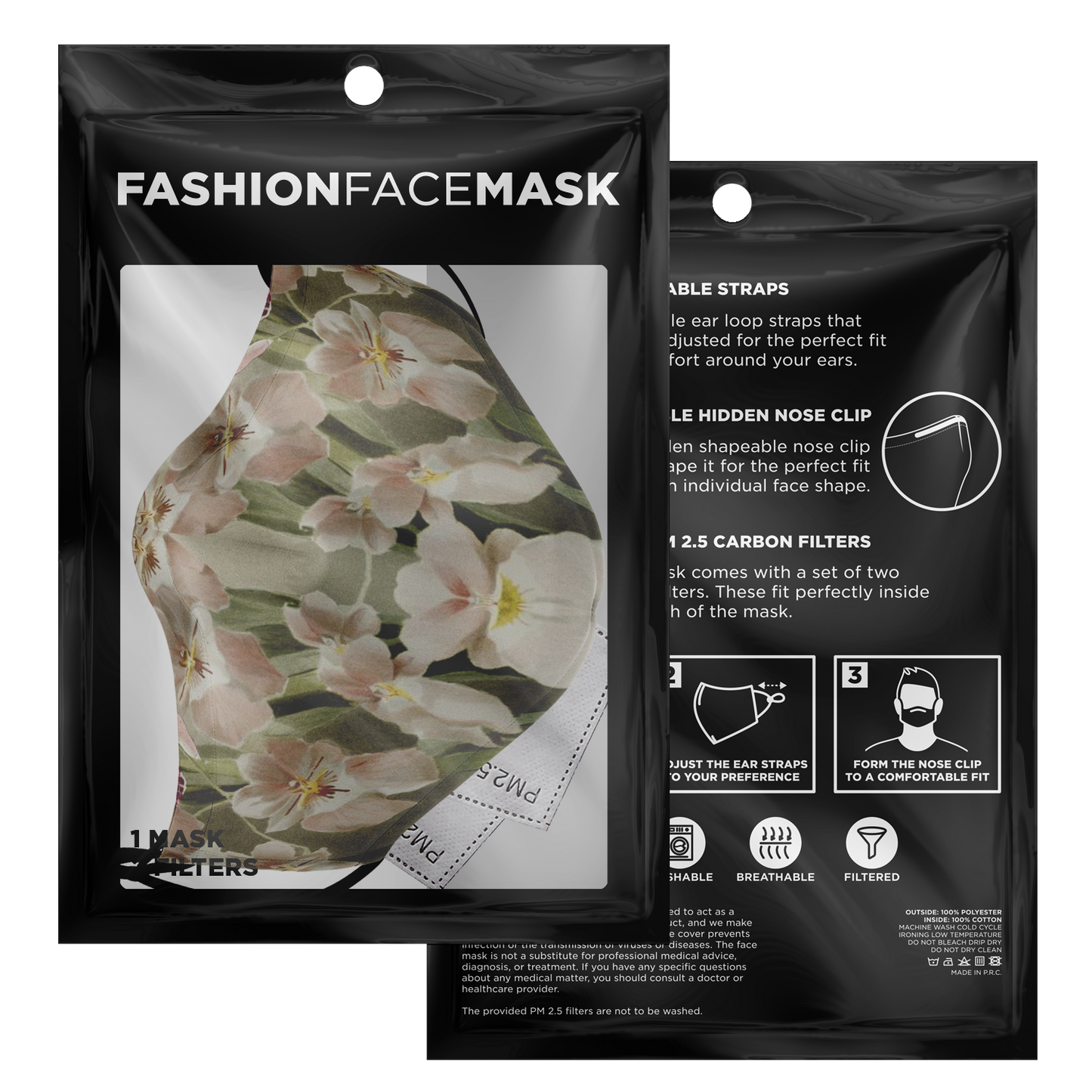 White Orchids Face Masks