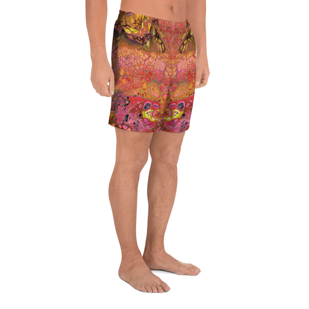 Men's Wild Pomegranate Athletic Long Shorts