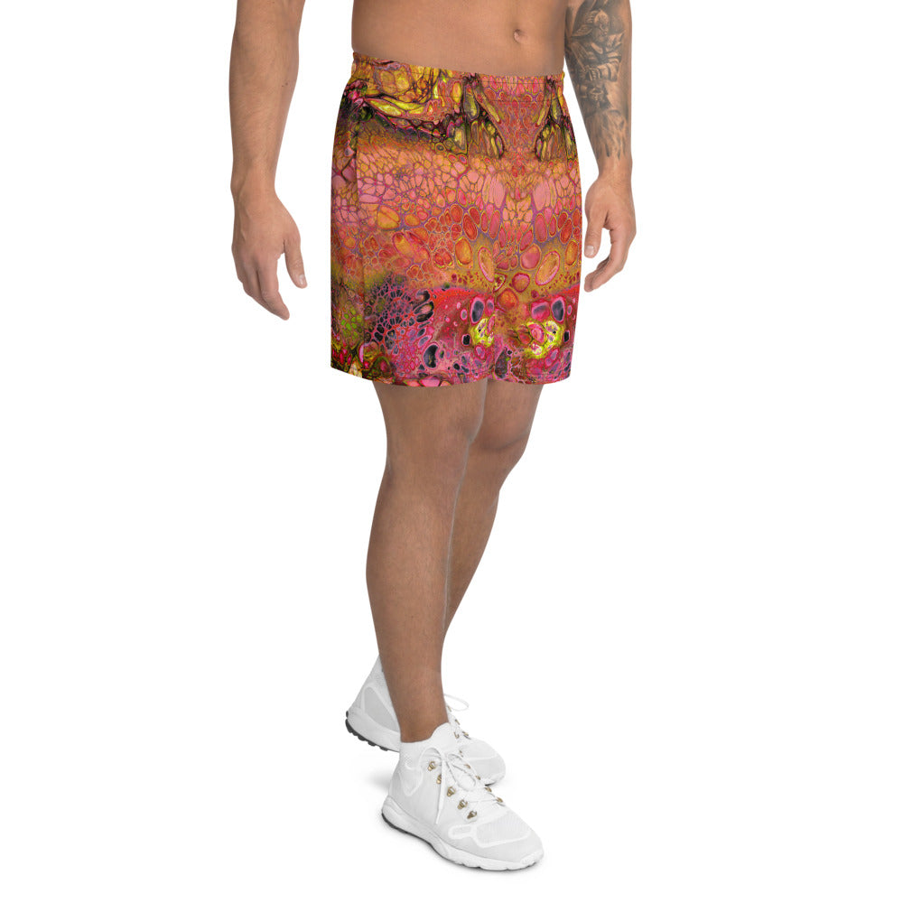 Men's Wild Pomegranate Athletic Long Shorts