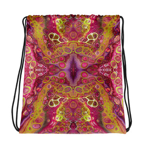 Fuschia Bloom Drawstring Bag