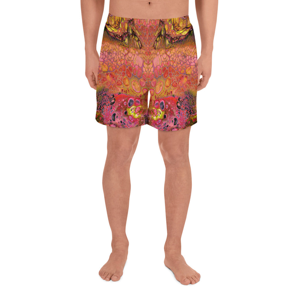 Men's Wild Pomegranate Athletic Long Shorts