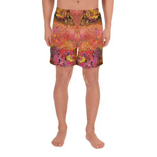 Men's Wild Pomegranate Athletic Long Shorts