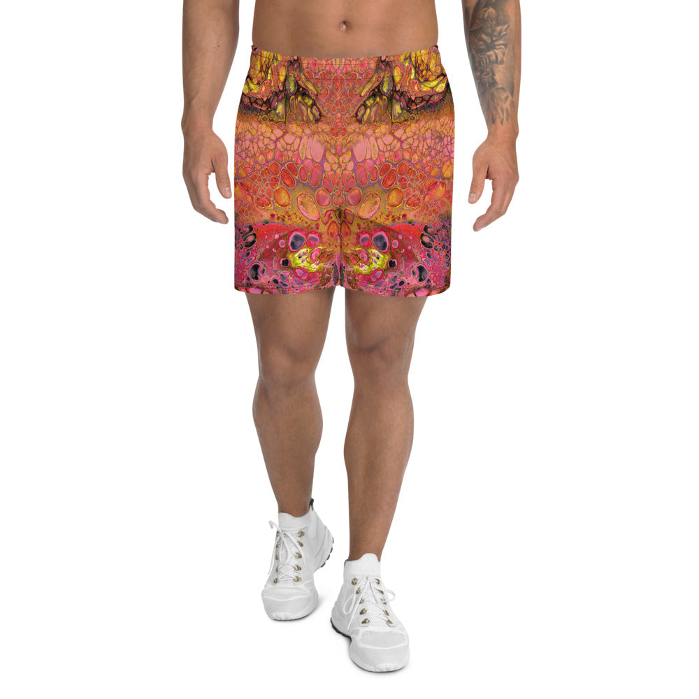 Men's Wild Pomegranate Athletic Long Shorts