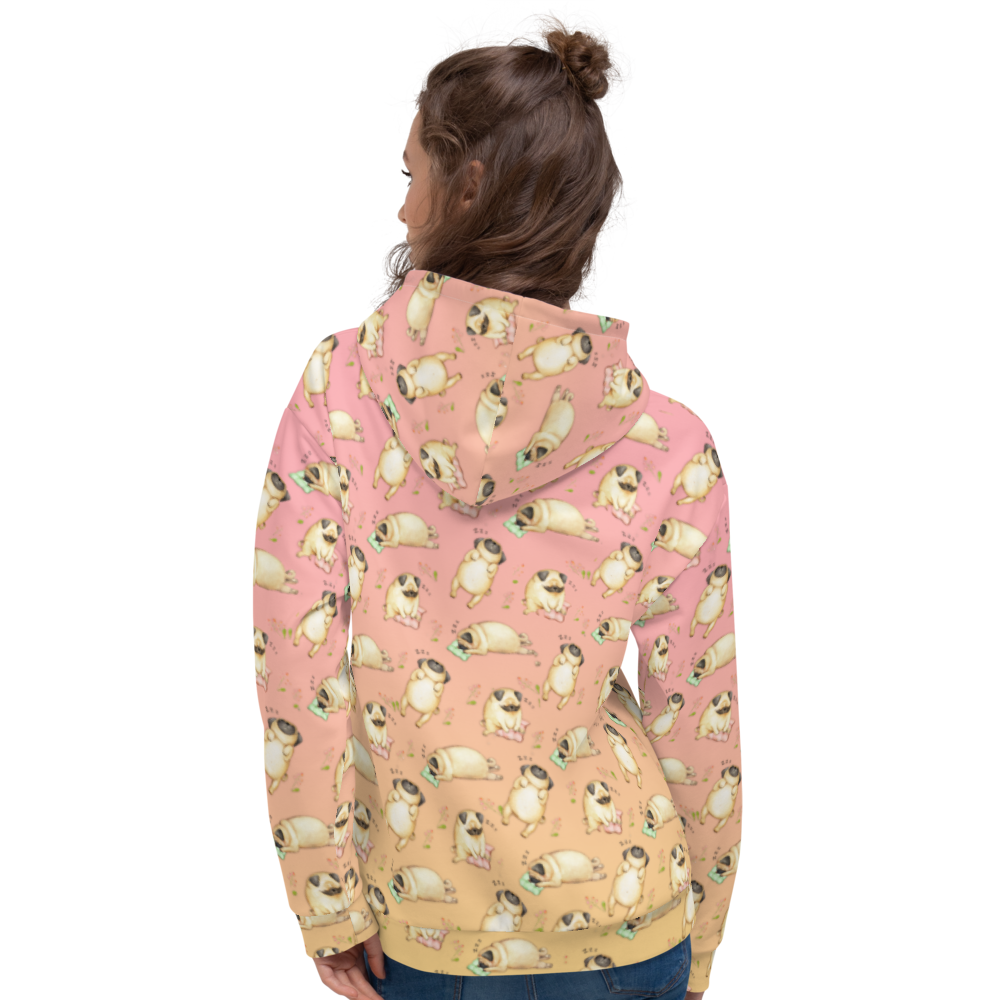 Sleeping Pugs Fleece-Lined Unisex Hoodie