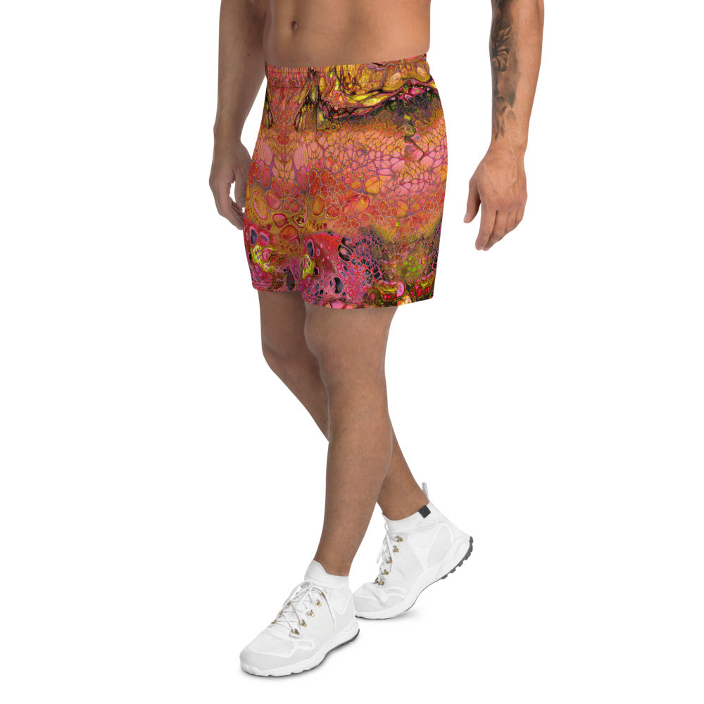 Men's Wild Pomegranate Athletic Long Shorts