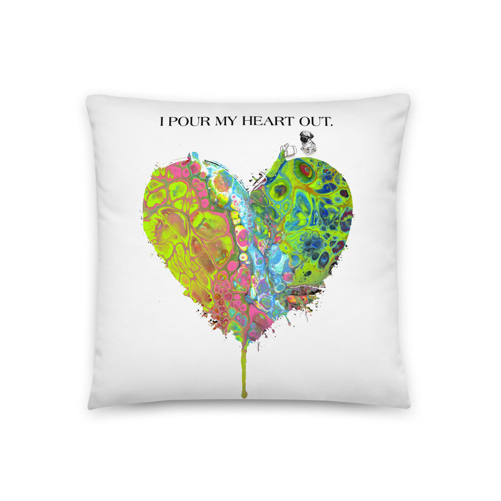 Pug Pour Your Heart Out Basic Pillow