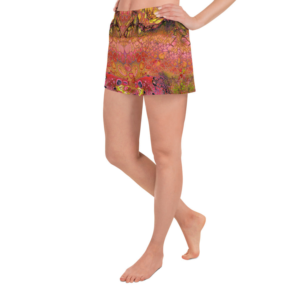 Women's Wild Pomegranate Athletic Short Shorts