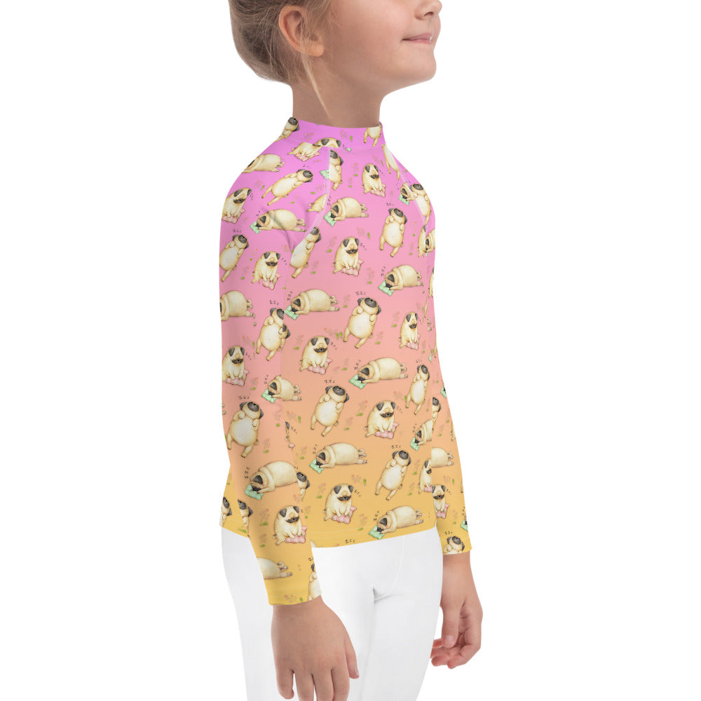 Sleeping Pugs Kids Rash Guard