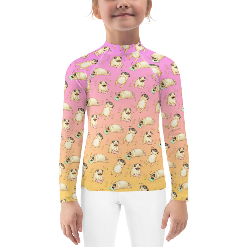 Sleeping Pugs Kids Rash Guard