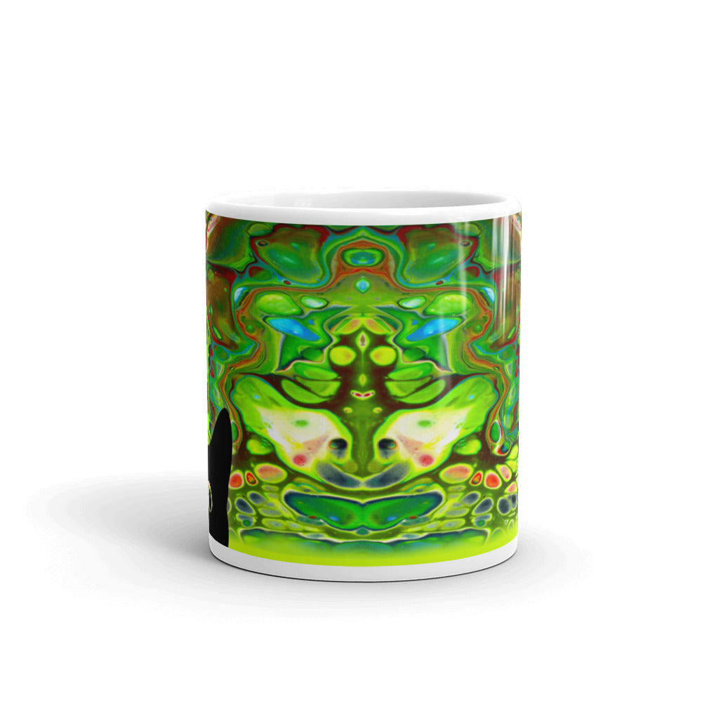 Seafoam Psychout Cat Coffee Mug