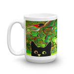 Seafoam Psychout Cat Coffee Mug