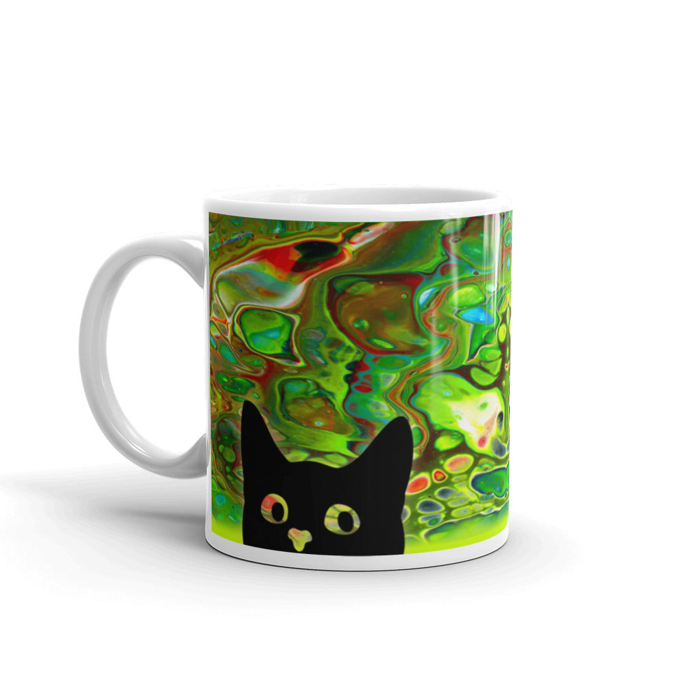 Seafoam Psychout Cat Coffee Mug
