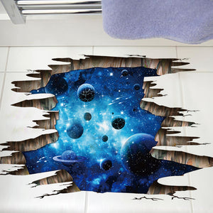 Deep Blue Galaxy Broken Wall/floor Sticker
