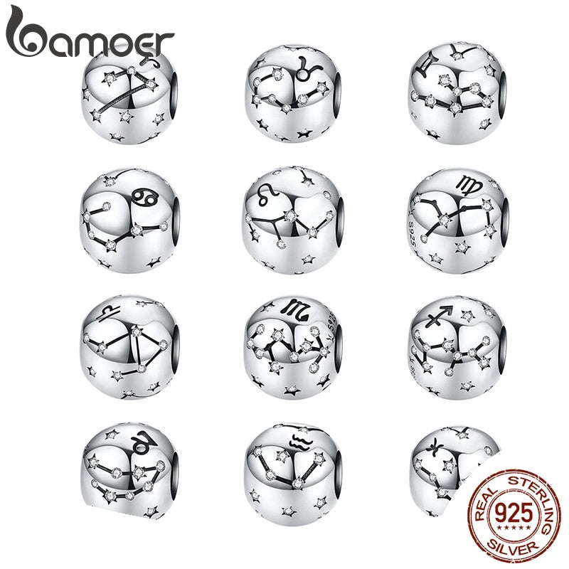 Sterling Silver Zodiac Charm Beads